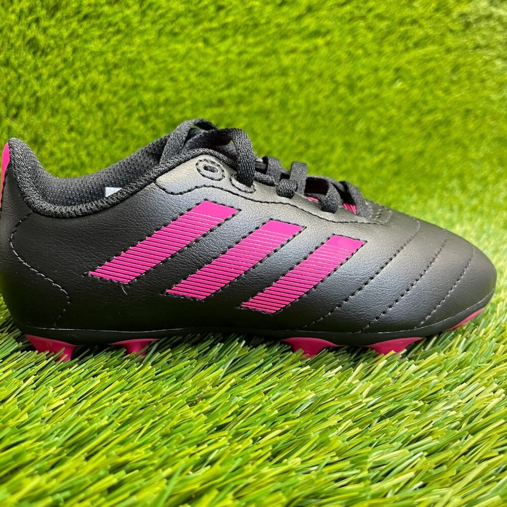 Adidas Goletto VIII FG Girls Size 12K Black Pink Running Leather Soccer Cleats